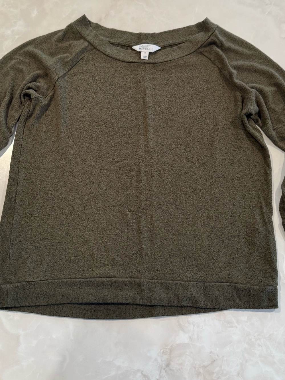Market & Spruce Olive Green Crewneck Sweater
